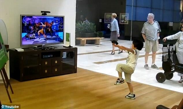 Kid dancing in Microsoft Store 2