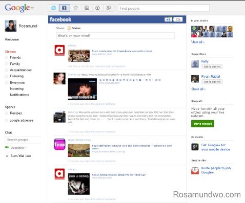 Google Plus Facebook Integration