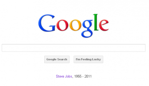 Google Homepage Tribute to Steve Jobs Technology